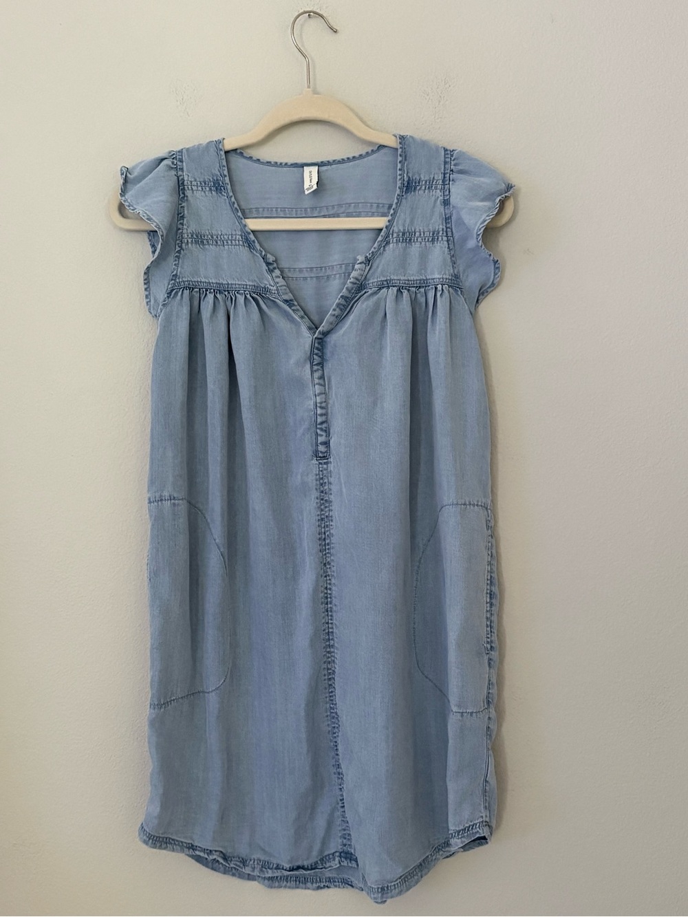 Gentle Fawn Olivia Chambray Tencel Mini Dress XS Boho Chic